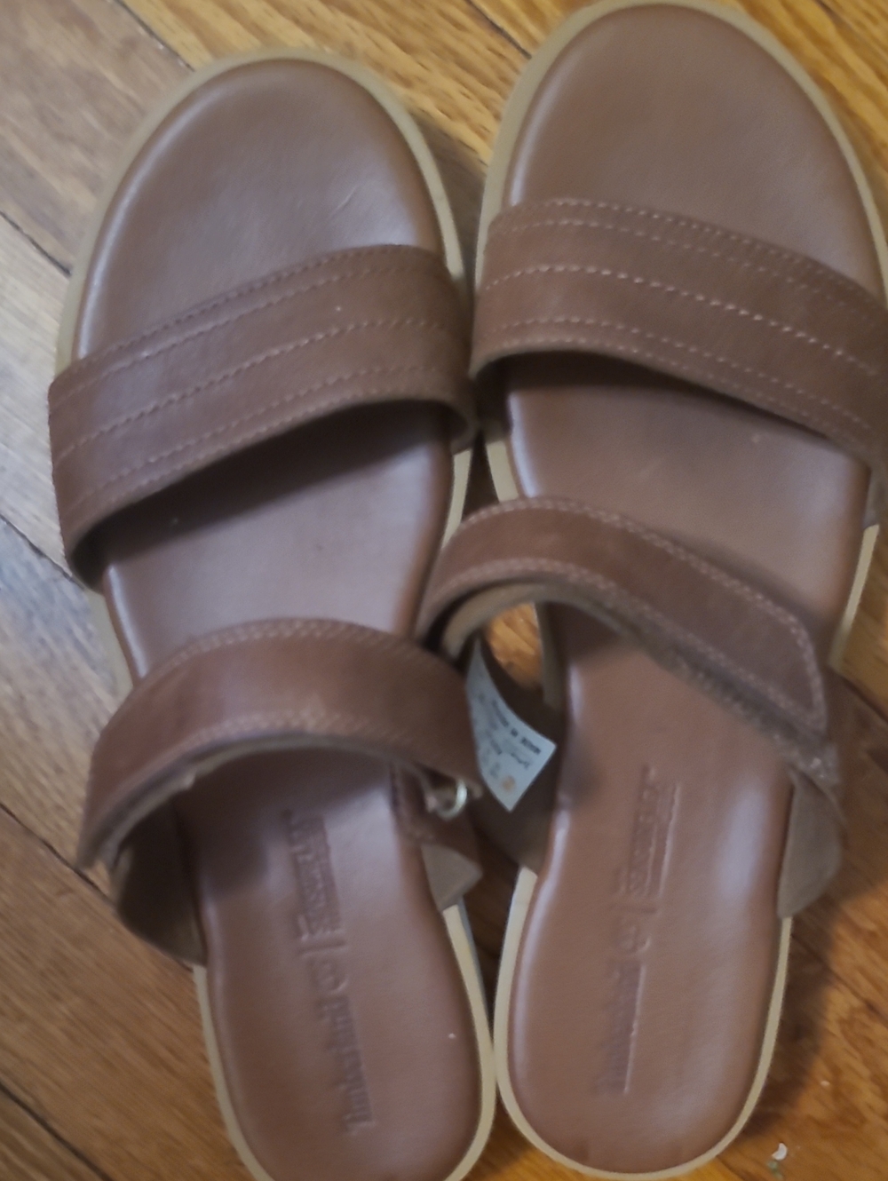 Timberland Women's Brown Dual-Strap Slide Sandals